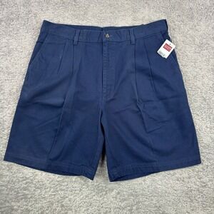 Woolrich Mens Navy Blue Pleated Chino Shorts Waist 36‎ Original Outdoorwear